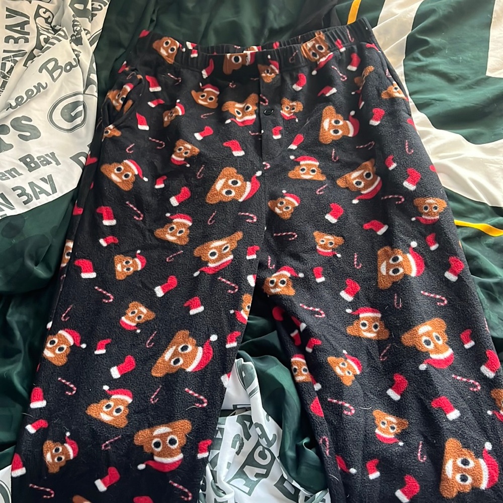 Christmas emoji pajama pants extra large